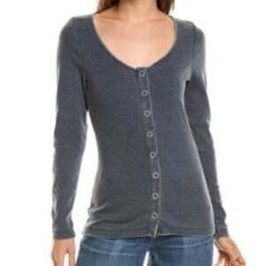 Chaser Long Sleeve Snap-Up Ribbed Top
